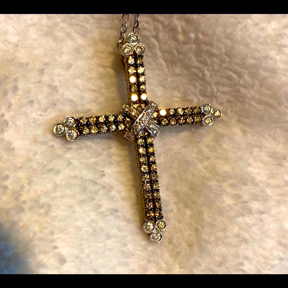 LeVian Chocolate Diamond Cross Pendant Necklace